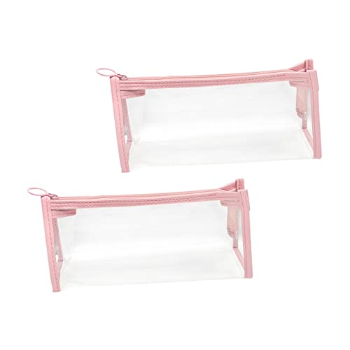 LOLIPPYY 2 Stück Schreibwaren Tasche Kosmetik Tasche Make-up-Taschen Kosmetikkoffer durchsichtiger Kulturbeutel Kosmetiktasche Cosmetic Bag stifttasche Stiftorganisator Federmäppchen PVC von LOLIPPYY