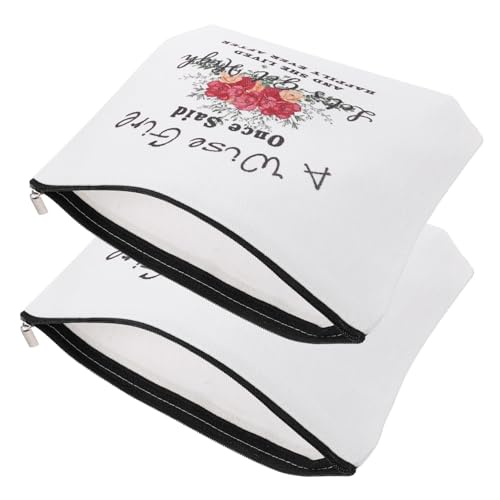 LOLIPPYY 2 Stück Segeltuch Kosmetiktaschen mit Reißverschluss Kleine Tragbare Münzbeutel für Frauen Vielseitige Aufbewahrung für Schmuck Kabel und Kosmetik Robust und Leicht zu Reinigen von LOLIPPYY