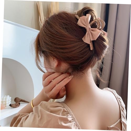 LOLIPPYY 2 Stück Teiliges Damen Haarklammer Bowknot Haarklammer Komfortabel und Langlebig Haarschmuck für Alltag Büro und Party in Schwarz und Khaki von LOLIPPYY
