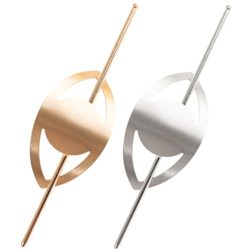 LOLIPPYY 2 Stück Teiliges Damen Haarstab aus Metall mit Perlen Dekorativer Haarklammer Eleganter Haarschmuck für Dutt und Hochsteckfrisuren Gold und Silberfarbene Haarnadeln für Lange von LOLIPPYY