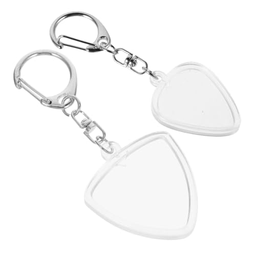 LOLIPPYY 2 Stück Teiliges Gitarrenplektrenhalter mit Schlüsselanhänger Transparenter Leichter Pick-Organizer Tragbare Plectrum Aufbewahrungsbox für Musiker Praktisches Display für Einfache von LOLIPPYY