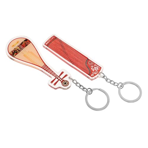 LOLIPPYY 2 Stück Teiliges Guzheng und Pipa Schlüsselanhänger aus Kratzfestem Acryl Leichter Tragbarer Schlüsselanhänger mit Chinesischem Musikdesign als Stilvoller Bag Charm für Taschen und von LOLIPPYY