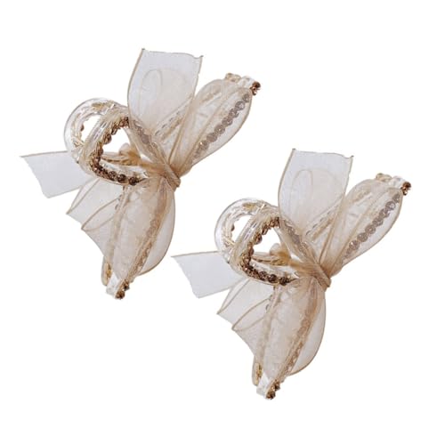 LOLIPPYY 2 Stück Teiliges Haarklammern mit Netz schleife Langlebige Haarkrallen Clips für Damen und Mädchen Eleganter Haarschmuck zur Haarfixierung für Alltag und von LOLIPPYY