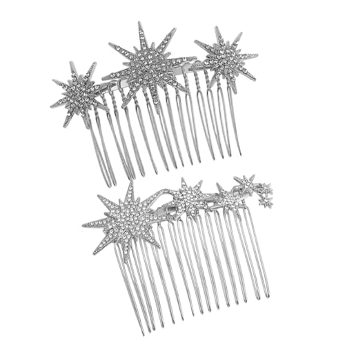 LOLIPPYY 2 Stück Teiliges Haarschmuck mit Funkelnden Strass Haarspangen Dekorative Haarkämme für Mädchen Leicht und Einfach zu Befestigen für Braut und Festliche Anlässe von LOLIPPYY