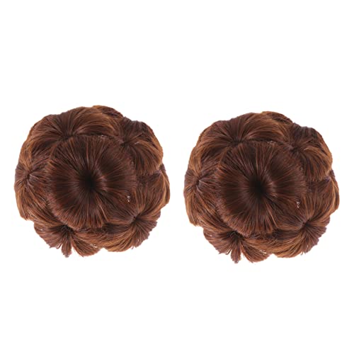 LOLIPPYY 2 Stück Teiliges Haarteil mit Blumen Design Hitzebeständig nicht Glänzend Einfach zu Befestigen Passend für Dutt und Pferdeschwanz Langlebige Kunsthaarverlängerung für Damen von LOLIPPYY