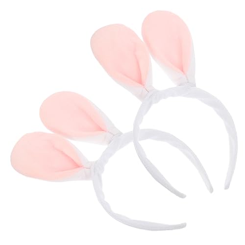 LOLIPPYY 2 Stück Teiliges Hasenohren Haarband Niedliches Bunny Ohr Haarreif Weiß und Rosa für Ostern Cosplay Party und Kostüm Bequemes Leichtes Kopfband für Mädchen und Erwachsene von LOLIPPYY