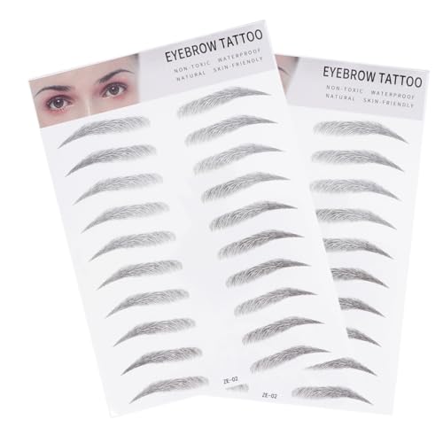 LOLIPPYY 2 Stück Teiliges Imitation Augenbrauen Transfer Aufkleber Realistische Natürliche Augenbrauen Einfach Anzuwenden für Männer und Frauen Selbstklebend Hautfreundlich Temporär von LOLIPPYY