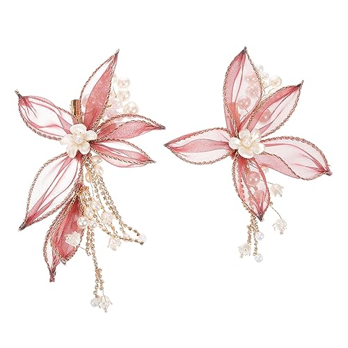 LOLIPPYY 2 Stück Teiliges Set Damen Haarspangen mit Blumen und Tassel Traditioneller Chinesischer Haarschmuck Leichte Komfortable Haarclips für Alltag Party und Fotoshootings Schonend für von LOLIPPYY