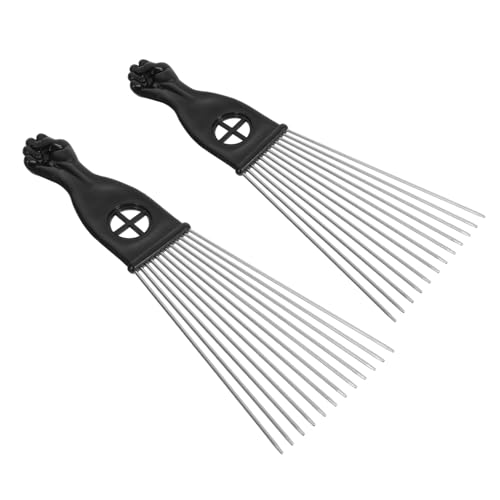 LOLIPPYY 2 Stück Teiliges Set Stahl Kämme mit Breitem Zahn Fächerförmiger Haarkamm für Herren und Jungen Glättender Styling Kamm Langlebig zur Kopfhaut für Salon und Zuhause von LOLIPPYY