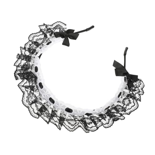 LOLIPPYY 2 Stück Teiliges Spitzen Haarband mit Schleife Eleganter Schwarzer Spitzen Kopfschmuck für Damen Komfortables Retro Inspiriertes Haarschmuck Accessoire für Hochzeit Party und von LOLIPPYY