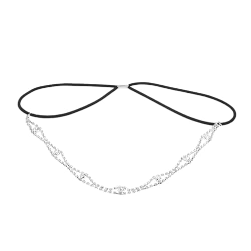 LOLIPPYY 2 Stück Teiliges Strass Perlen Haarband Damen Elegant Schimmerndes Kopfschmuck Accessoire Retro Stirnband für Hochzeit Party Festliche Anlässe Modisch Edel in Gold und Silber von LOLIPPYY
