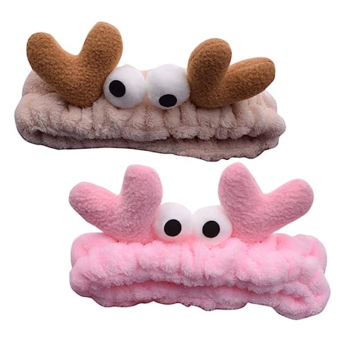 LOLIPPYY 2 Stück Teiliges Weiche Hautfreundliche Waschgesicht Haarbänder Komfortable Elastische Stirnbänder zum Make up Waschen Hautpflege für Mädchen und Damen Rutschfest Süßes Design von LOLIPPYY
