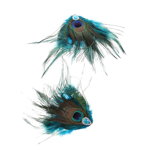 LOLIPPYY 2 Stück Vintage Ethnische Pfauenfedern Haarspangen mit Strass Schmuck Hochzeits Party Haarklammern Damen Exotischer Haarschmuck Leicht und Langlebig für Besondere Anlässe von LOLIPPYY