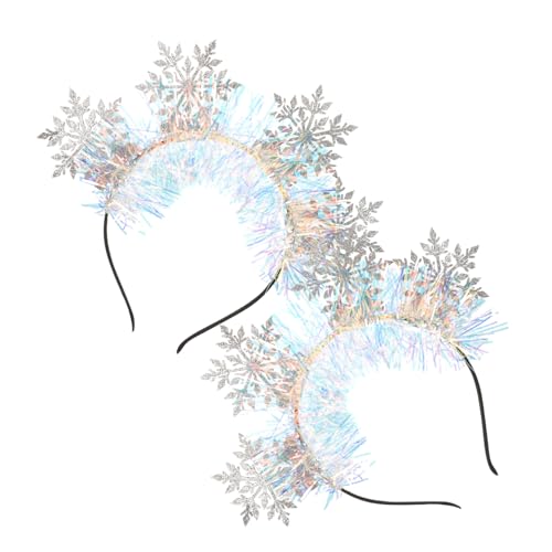 LOLIPPYY 2 Stück Weihnachtlicher Schneeflocken Haarreif Robustes Party Accessoire Komfortabel und Langlebig Festliche Deko für Weihnachtsfeiern und Winterpartys von LOLIPPYY