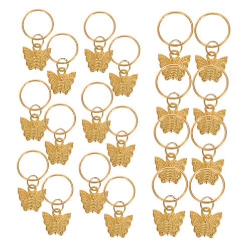 LOLIPPYY 20 Stück Teiliges Butterfly Haarringe aus Leichtem Metall Charmante Dreadlocks Haar und Geflecht Haarschmuck Vielseitige Mini Schmetterling Ringe für Damen Komfortabel und von LOLIPPYY