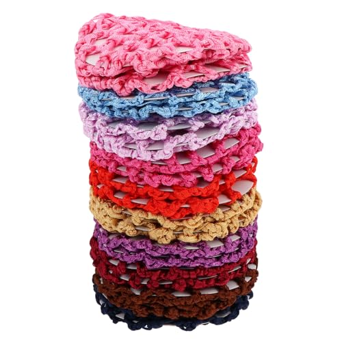 LOLIPPYY 20 Stück Teiliges Elastisches Haarnetz für Dutt Damen Handgefertigtes Buntes Gestricktes Mesh Gewebe Verstellbare Haarnetz Abdeckung Geeignet für Verschiedene Haartypen und von LOLIPPYY