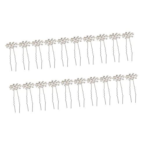 LOLIPPYY 20 Stück Teiliges Set Braut Haarnadeln U Förmig mit Funkelnden Strasssteinen Gypsophila Design Langlebig und Elegant als Hochzeits und Partyhaarschmuck für Damen von LOLIPPYY