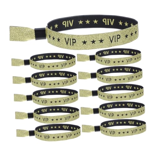 LOLIPPYY 20 Stück Vip Armbänder Gold Wasserfest Leichtgewichtige Party Wristbands für Konzerte Club Festivals zur Gästeerkennung und Schnellem Einlass von LOLIPPYY