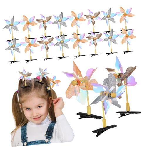LOLIPPYY 20 Stück Windmühlen Haarspangen mit Pailletten Lustige Haarklammern für Damen und Mädchen Bunte Haarschmuckclips Sicher und Vielseitig für Alltag Partys und Zufällige Farbe von LOLIPPYY