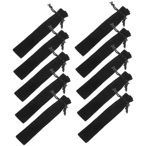 LOLIPPYY 25 Stück Flanell Stiftetasche mit Kordelzug Teiliges Schwarz Leichtes Federmäppchen für Schule Büro Studenten Angenehm Weiches Material Praktische Aufbewahrungstasche von LOLIPPYY