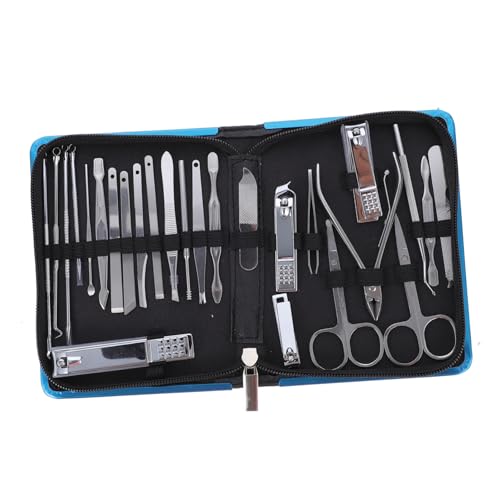 LOLIPPYY 26 Stück Teiliges Maniküre Schwarz Tragbar Langlebig mit Nagelknipsern für Dicke und Dünne Nägel Vielseitig für Damen Herren und Unterwegs Geeignet von LOLIPPYY