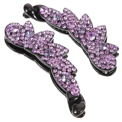 LOLIPPYY 2stücke Glitzernde Rhinestone Banane Clips Haarschmuck Für Frauen Ponytail Zubehör Geeignet Für Feines Haar Für Parties Und Geschenke von LOLIPPYY