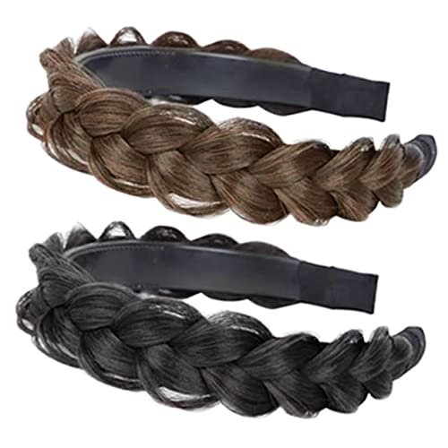 LOLIPPYY 2 Stücke Geflochtenes Stirnband aus Kunsthaar Zopfstirnband für Damen Haaraccessoire für Hochzeiten und Partys Elastisches Haarband mit Zopfdesign Hochtemperaturseide LOLIPPYY 2 Stücke Geflochtenes Stirnband aus Kunsthaar Zopfstirnband für Damen Haaraccessoire für Hochzeiten und Partys Elastisches Haarband mit Zopfdesign Hochtemperaturseide von LOLIPPYY