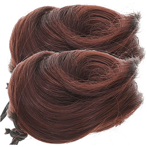LOLIPPYY 2stücke Gefälschte Dutt Haar Pferdeschwanz Chignons Haar Dutt Extensions Gerade Für Frauen Mädchen von LOLIPPYY