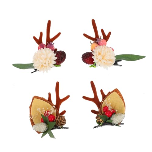LOLIPPYY 2paare Weihnachts-milchig-rentier Haarspangen Lustige Antler Haarschmuck Für Frauen Mädchen Und Xmas Haarschmuck Für Partys Und Feiertage von LOLIPPYY
