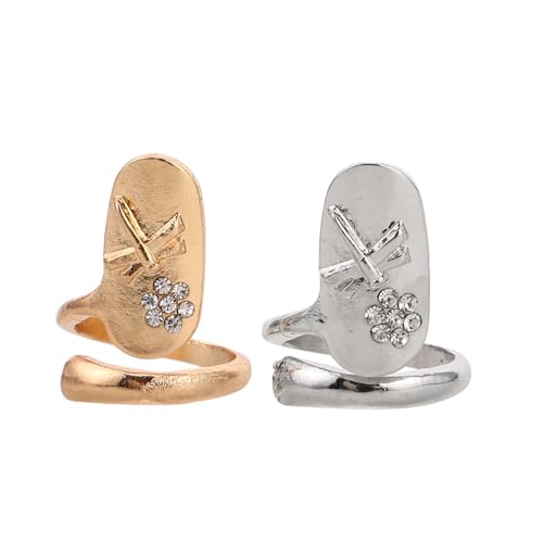 LOLIPPYY 2pcs Fingerspitzenringe Frauen Nagelringe Schmucknägelkunst Strassnägel Fingernagel Schmuck Frauen Modische Nageldekorationen von LOLIPPYY