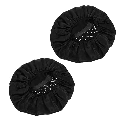 LOLIPPYY 2stücke Damen Duschhaube Aus Wasserabweisendem Polyester Praktische Und Elegante Badekappen Für Make-up Haarstyling Und Gesichtsreinigung Zuhause Mit Elastischem Rand von LOLIPPYY