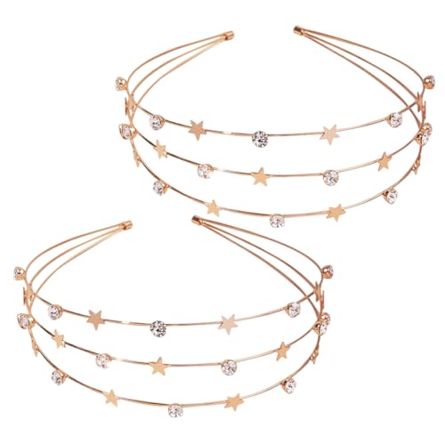 LOLIPPYY 2stücke Glitzernde Sternen-haarreifen Für Damen Und Mädchen Elegantes Hochzeits Und Kostüm-accessoire Mit Funkelnden Strasssteinen Für Partys Und Besondere Anlässe von LOLIPPYY