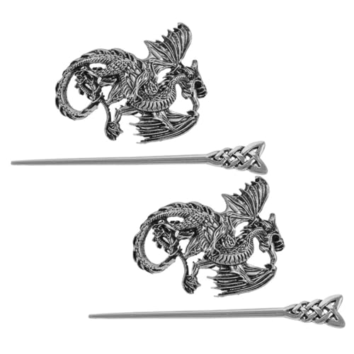 LOLIPPYY 2stücke Vintage Haarstäbchen Mit Drachenemblem Metall Haarnadeln Chinesische Haarzubehör Handgefertigt Für Frauen Zum Binden Von Dutts Langlebig Und Robust von LOLIPPYY