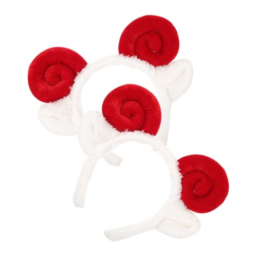 LOLIPPYY 2stücke Schafohren Haarreifen Cartoon Stirnband Aus Schafshorn Süßer Party-kopfschmuck Für Halloween Feier Musikfestival Und Cosplay von LOLIPPYY