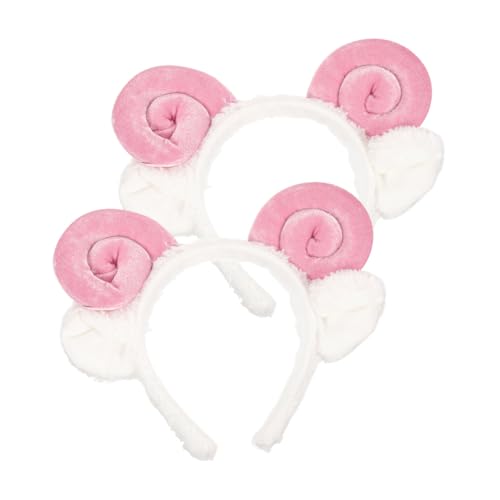 LOLIPPYY 2stücke Schafohren-haarreifen Schafhorn-stirnband Schafohren-haarband Halloween-kopfschmuck Modisches Stirnband Süßes Haarband Tierkopfschmuck Schöner Haarreifen von LOLIPPYY