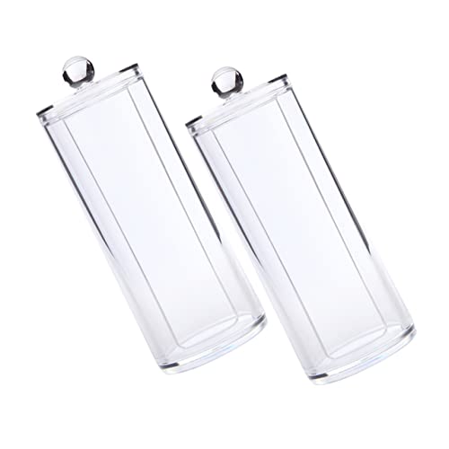 LOLIPPYY 2stücke Transparente Zylindrische Kosmetikbox Als Haarring-organizer Praktische Haushaltsaufbewahrungsbox Für Haaraccessoires Und Schmuckstücke von LOLIPPYY