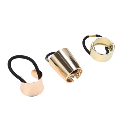 LOLIPPYY 3 STÜCKE Teiliges Elastische Metall haarmanschetten Haargummis mit Kreis design Glänzende Legierung Ponytail Halter für Damen und Mädchen Vielseitiges Haarzubehör für Dünnes und von LOLIPPYY
