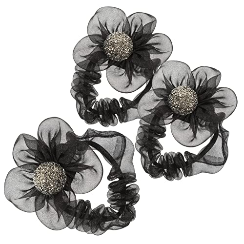 LOLIPPYY 3 Stück Blüten Haarreifen für Damen Haargummis mit Strass als Haarschmuck für Haartypen Langlebig und Rutschfest für von LOLIPPYY