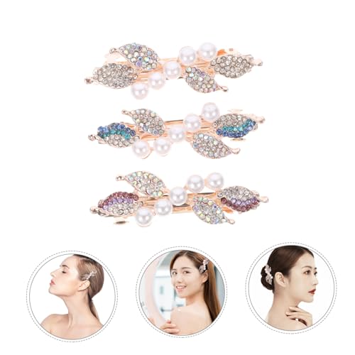 LOLIPPYY 3 Stück Haarklammern mit Strassperlen Blumen haarspangen für Frauen Eleganter Haarschmuck für Hochzeit Alltag und Party Rutschfest und Komfortabel Modische Bobby Pins von LOLIPPYY