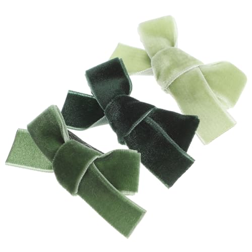LOLIPPYY 3 Stück Kleine Haarschleifen Clips aus Samtigem Material Bunte Haarspangen mit Festem Dekorative Haarklammern für Mädchen und Junge Mädchen Rutschfest und Langlebig Grüne von LOLIPPYY