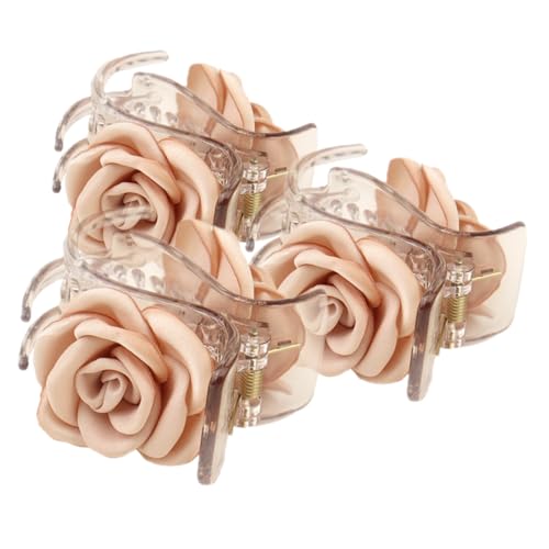 LOLIPPYY 3 Stück Kleine Haarspangen Blütenförmige Haarklammern Transparente Krallenclips für Mädchen Leicht und Schonend für Feines Lockiges und Glattes Haar von LOLIPPYY