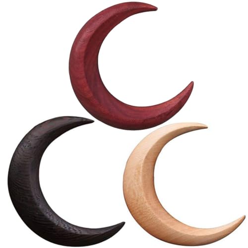 LOLIPPYY 3 Stück Mondförmiger Holz Handgefertigte Updo haarstäbe Polierte Oberfläche Haarschmuck für Damen und Mädchen Vielseitig für Alltag Party Festival und Reise von LOLIPPYY