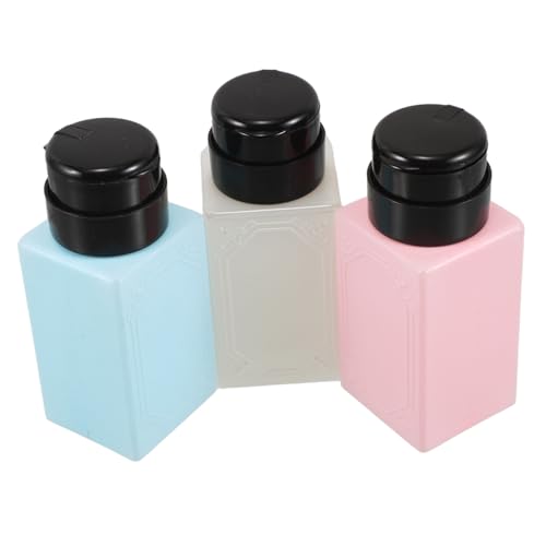 LOLIPPYY 3 Stück Nagellackentferner Pumpspender Leere Kosmetik Flaschen für Nachfüllbare Pumpflaschen für Nagelreinigung und Make Up Entferner Farbiges von LOLIPPYY