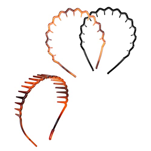 LOLIPPYY 3stücke Zahnstirnband Mit Wellenförmigen Zähnen Resin Haarreifen Nicht-slip Haarband Für Sport Geeignet Für Glattes Lockiges Und Langes Haar Hautfreundlich Und Langlebig von LOLIPPYY