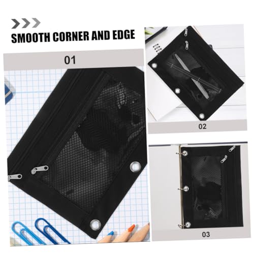 LOLIPPYY 3 Stück Teiliges Federmäppchen aus Oxford Binder Pencil Pouch mit Reißverschluss Transparente Vielseitige Schreibwaren tasche für Büro Schule und Organisation von LOLIPPYY