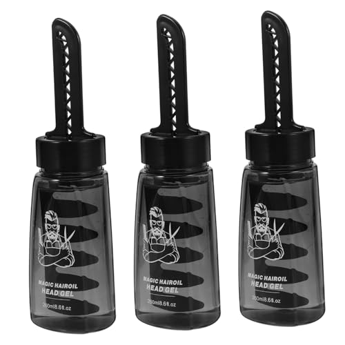 LOLIPPYY 3 Stück Teiliges Haargel Applikator mit Kamm Nachfüllbare Styling Flaschen für Herren Praktische Kunststoff Behälter für Präzises Auftragen und Frisurgestaltung für Zuhause und von LOLIPPYY