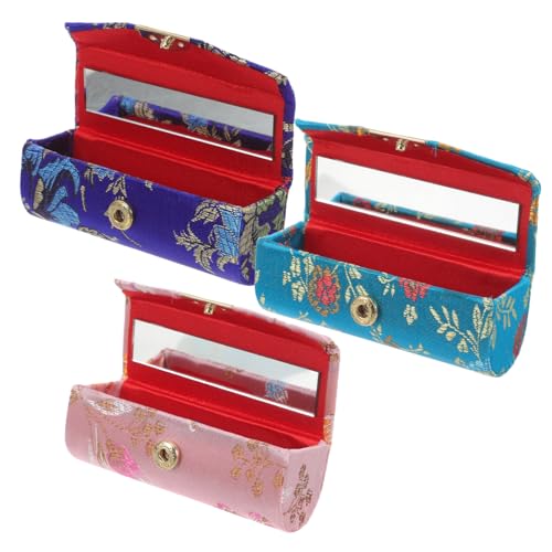 LOLIPPYY 3 Stück Teiliges Lippenstift Halter Kosmetiktasche mit Knopfverschluss Dekorativ und Tragbar für Damen zur Aufbewahrung von Lippenstift Schlüsseln und Münzen LOLIPPYY 3 Stück Teiliges Lippenstift Halter Kosmetiktasche mit Knopfverschluss Dekorativ und Tragbar für Damen zur Aufbewahrung von Lippenstift Schlüsseln und Münzen von LOLIPPYY