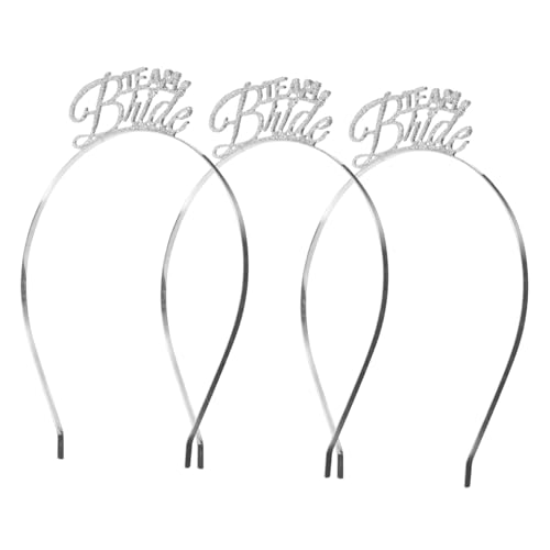LOLIPPYY 3 Stück Teiliges Silbernes Metall haarreif Frauen Rutschfeste Party haarreifen für Junggesellinnenabschiede Langlebige Haarschmuck accessoires für Team Bride Events und von LOLIPPYY