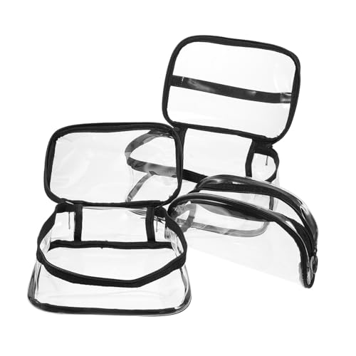 LOLIPPYY 3 Stück Teiliges Transparentes Wasserdichtes Kosmetiktaschen mit Großer Kapazität Multifunktional Tragbar Leichter Kulturbeutel für Reisen Make Up und Toilettenartikel für Damen von LOLIPPYY