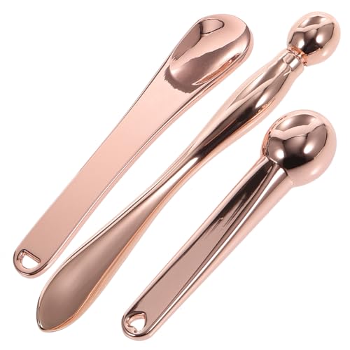 LOLIPPYY 3 Stück Zinklegierung Augenmassage Löffel für Augencreme Glatte Oberfläche zur Verbesserung der Kompakt Tragbar für Damen Augenringe und Schwellungen für Zuhause Zufällige Farbe von LOLIPPYY